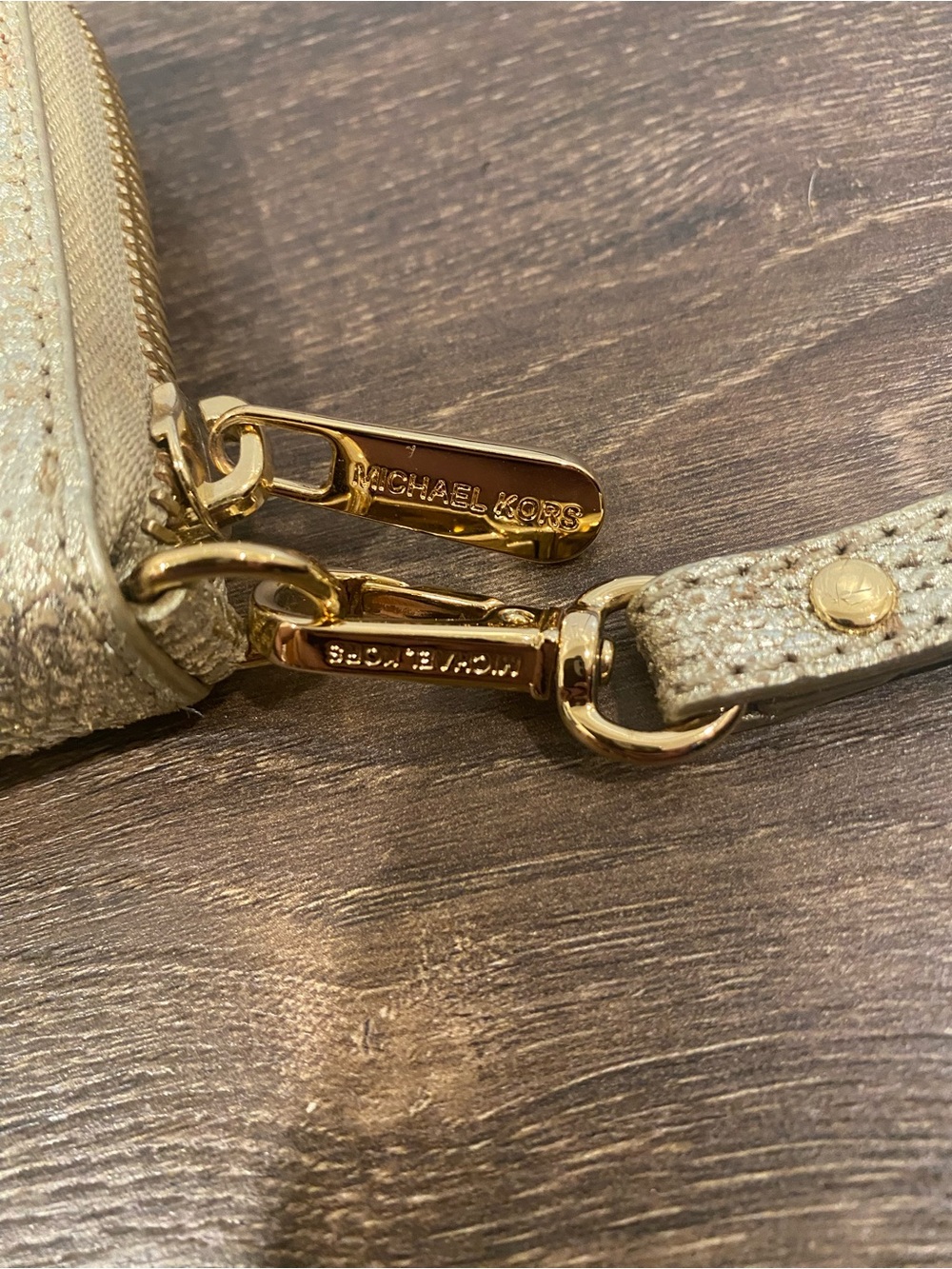 Michael Kors Metallic Gold Wristlet Wallet - Picture 4 of 5